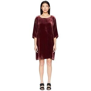 Eileen Fisher Velvet Silk Blend Shift Dress